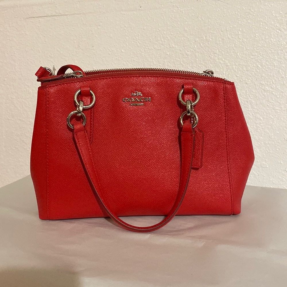 Coach red handbag satchel